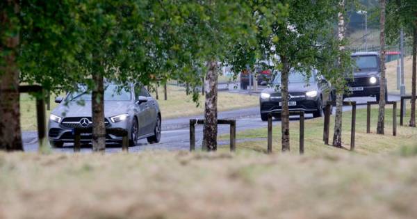 Celtic players arrive at Lennoxtown for the pre-season weigh-in