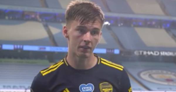 Arsenal and former Celtic star Kieran Tierney thanks manager for return to action