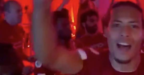 Watch: Virgil van Dijk and Andy Robertson enjoy huge Liverpool title party