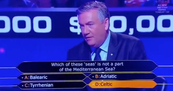 Celtic called ‘greatest team in the world’ by Australian Who Wants to be Millionaire host