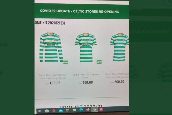 Adidas tops sneak peek as Celtic put tops up then take them down.