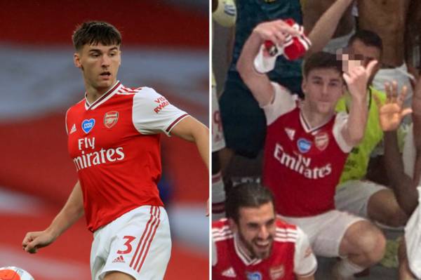 Ex-Celtic ace Kieran Tierney apologises for middle finger gesture after Arsenal’s victory over Man City