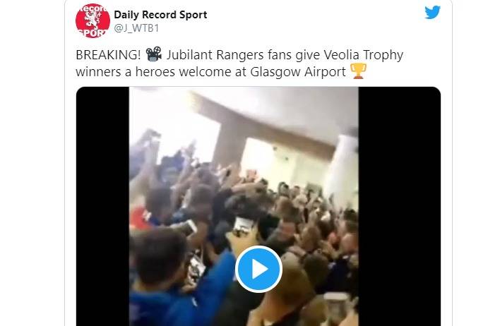 Fake video of Rangers fans at airport sets Twitter on fire