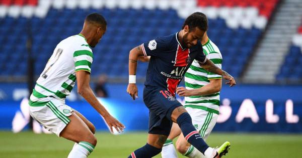 Neymar showboats in front of the Celtic bench with cheeky no look pass