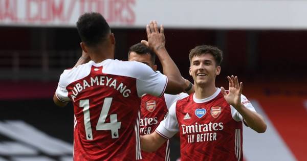 Kieran Tierney off the mark for Arsenal as former Celtic star scores first goal