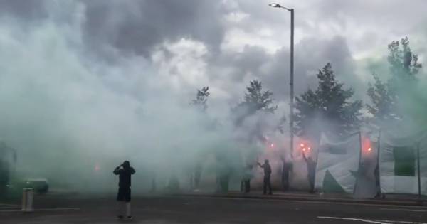 Celtic get big Parkhead welcome as diehard fans put on pyro party