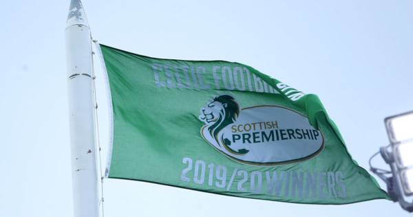 Celtic unveil Premiership flag in empty Parkhead