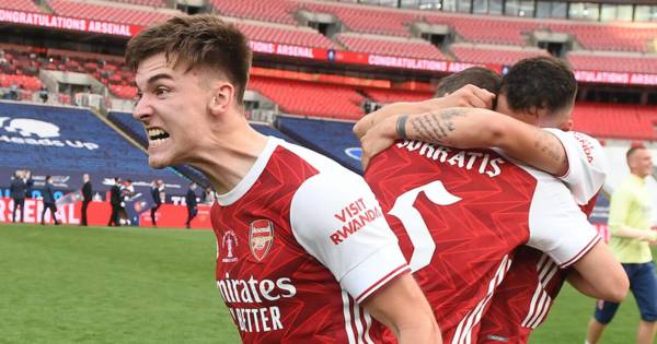 Arsenal salute Kieran Tierney with series of tweets as fans praise Scotland international