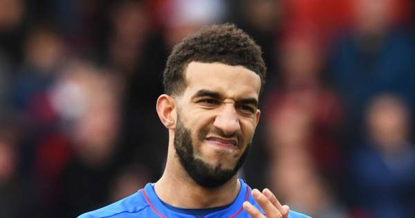 Rangers’ Connor Goldson at the wind up after Shane Duffy completes Celtic move