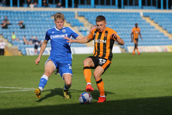 Celtic youngster Scott Robertson makes first start on loan at Gillingham; scores in penalty shoot-out