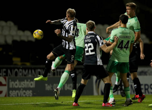 Celtic fans were delighted with Shane Duffy’s aerial assault in Wednesday night victory