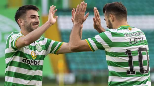 Celtic 3-2 Livingston: Champions go top of Scottish Premiership