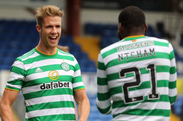 Celtic fans love Kristoffer Ajer reaction; brilliant Riga moment emerges