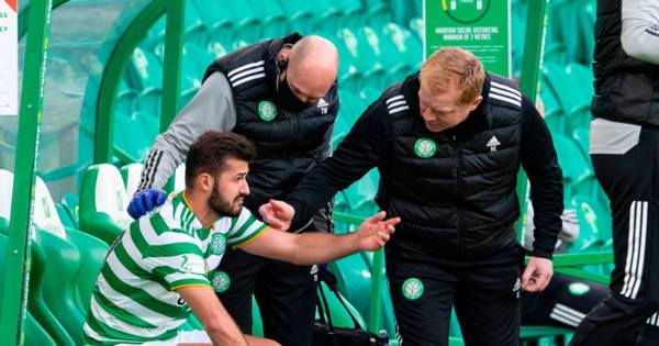 Albian Ajeti injured during Celtic’s clash with Hibs as Neil Lennon dealt blow