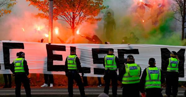 Fans light smoke bombs outside Celtic Park despite pleas for them to stay away