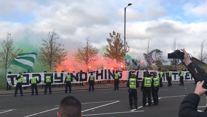 Video – The Bhoys are there to greet Celtic Team Buses outside Paradise