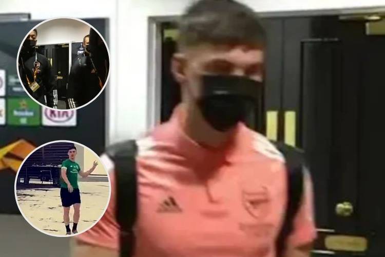 Ex-Celtic star Kieran Tierney arrives for Arsenal clash in just polo shirt despite freezing temperature