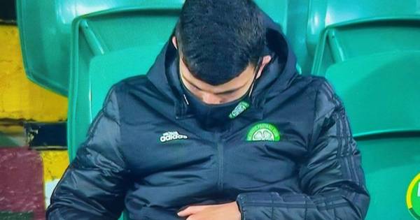 Celtic fans split after Elyounoussi caught checking phone during match