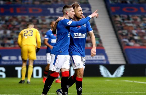 Rangers win 8-0 to maintain 9-point lead on Celtic