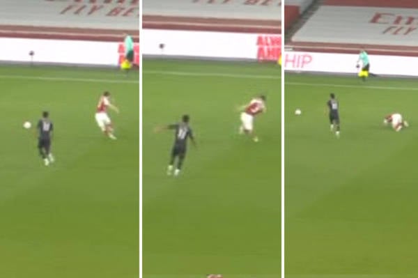 Watch Kieran Tierney’s comedy stumble and fall vs Aston Villa which leaves Arsenal fans and Gary Lineker in hysterics