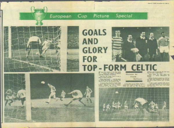 12 Nov, 1969, Celtic 3 Benfica 0 – “Their support was fantastic and it was worth an extra man to the team,” Jock Stein