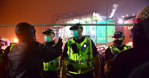 Neil Lennon protest boils over as police form human shield at Celtic Park