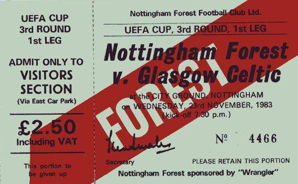 Warts and all personal account of Nottingham Forest v Celtic in 1983