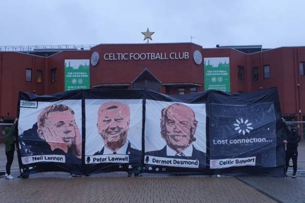 Green Brigade unveil banner at Celtic Park taking aim at Neil Lennon, Dermot Desmond and Peter Lawwell