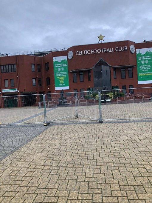 Photos: New Fencing erected around Celtic Park ahead of expected Protest