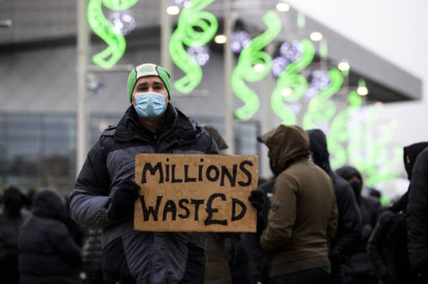 ‘Millions wasted’; The best photos from today’s fan protest at Celtic Park