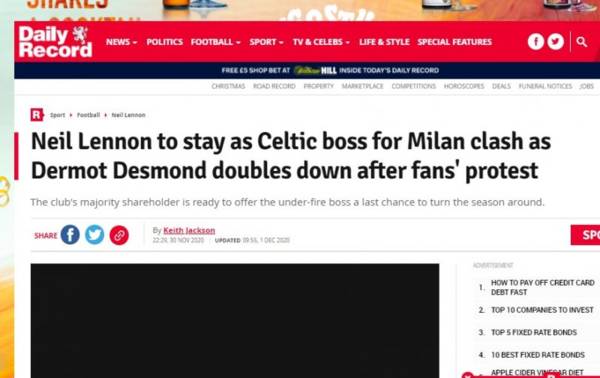 Celtic in fresh denial over briefing friendly journalist at the Daily Record