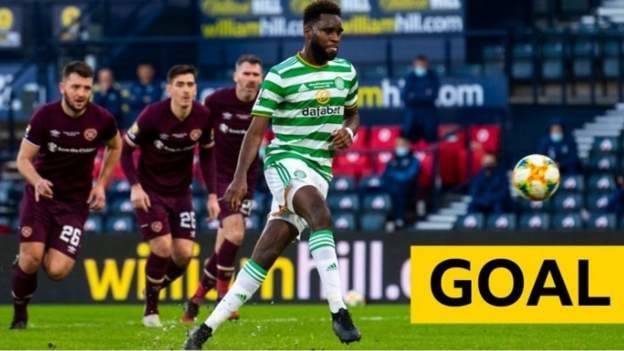 Cettic’s Odsonne Edouard doubles Scottish Cup final lead against Hearts at Hampden