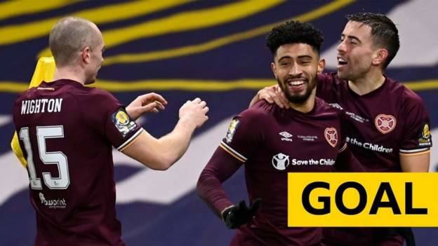 Hearts’ Josh Ginnelly levels Scottish Cup final against Celtic in extra time