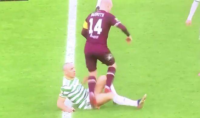 Referee misses outrageous red card offence on Scott Brown