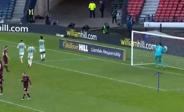 Video: Angry Craig Gordon launches the ball at Odsonne Edouard after he’s embarrassed by the dinked penalty