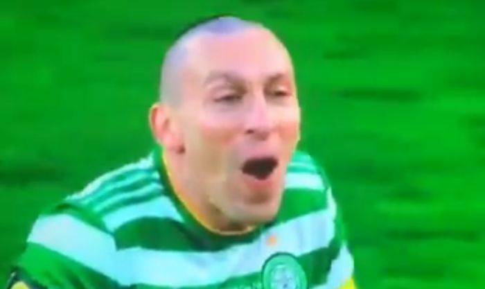 Video: Celtic fans will love this as Scott Brown laughs off a pathetic lunge from Andy Haliday