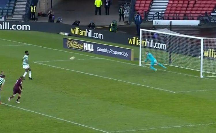 Video: Edouard puts Celtic 2-0 up against Hearts with an outrageous Panenka penalty against Craig Gordon