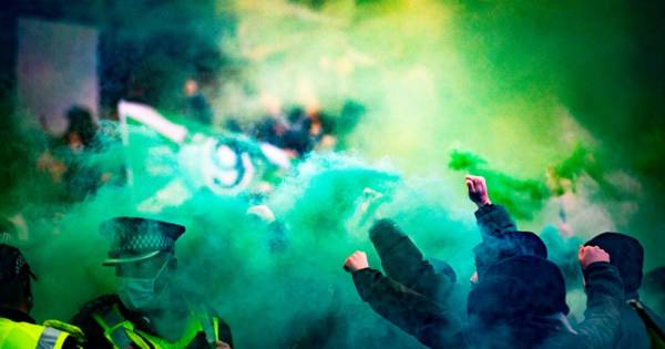 Watch Celtic fans give team bus a pyro fuelled welcome as they Covid rules