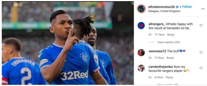 Photo: Alfredo Morelos Left With Egg On His Face After Premature Instagram Upload