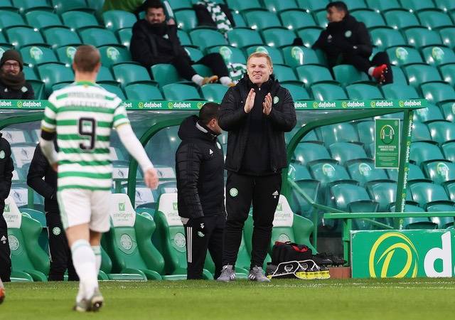 Video: All smiles from Celtic goal scorers and Neil Lennon