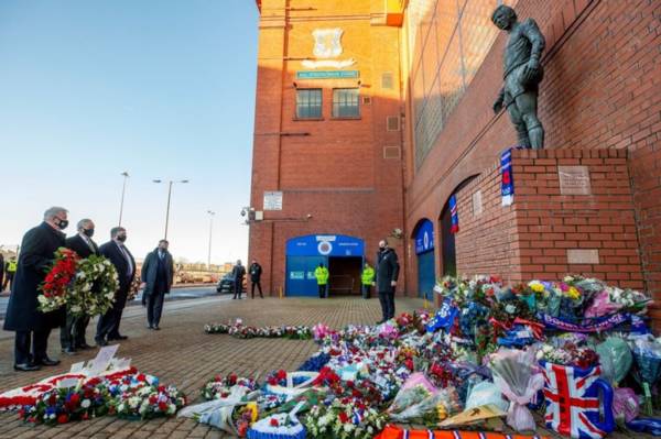 Ian Bankier lays wreath for the 66 after Celtic players subjected to sectarian abuse