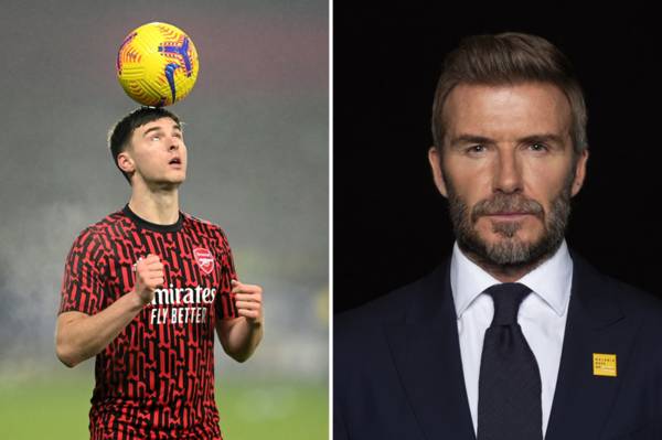 David Beckham’s son shares love for ex-Celtic star Kieran Tierney following Arsenal form