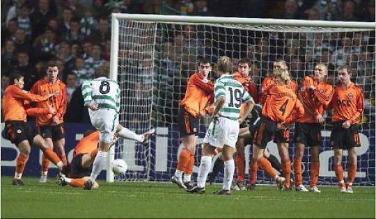 Photo Of The Day: Alan Thompson’s Low Free Kick Earns Celtic Victory Over Shaktar Donetsk (2004)