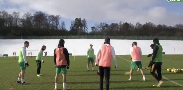 Video: Celtic train in the snow ahead of St Mirren clash