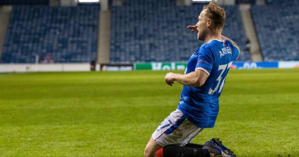 Scott Arfield sent his former boss a thank you text after their defeat of Celtic