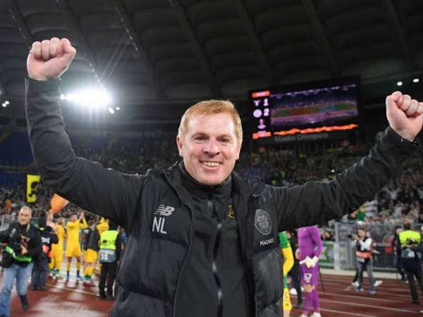 Photo Of The Day: Neil Lennon Celebrates In Front Of The Celtic Support In Rome