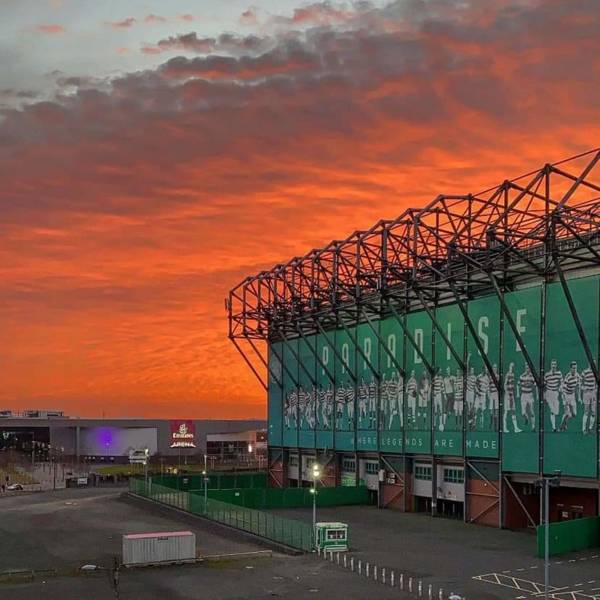 Photo: Stunning Glasgow sunset at Celtic Park