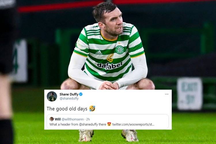 Celtic fans snap at Shane Duffy after misjudged ‘good old days’ Brighton Twitter post