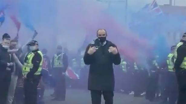 Video from Steven Gerrard’s car shows thousands of Rangers fans greeting him