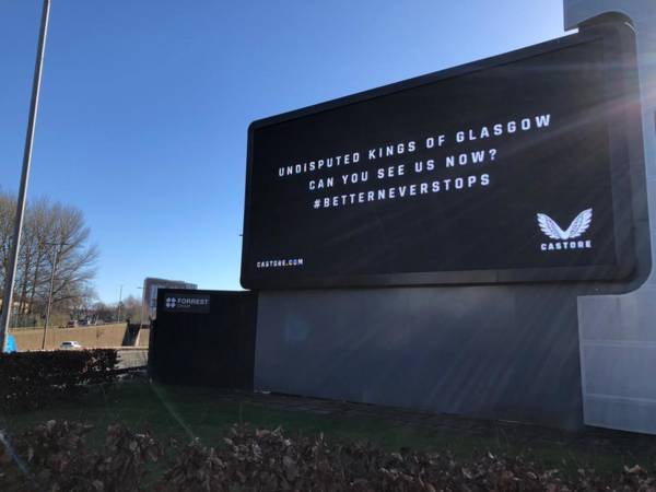 Rangers kit makers Castore in cheeky dig at Celtic as giant billboards appear around Glasgow